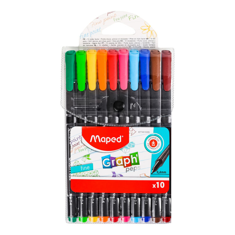 Picture of 1508-MARKER SET MAPED GRAPH - ASSORTED COLORS 10/SET